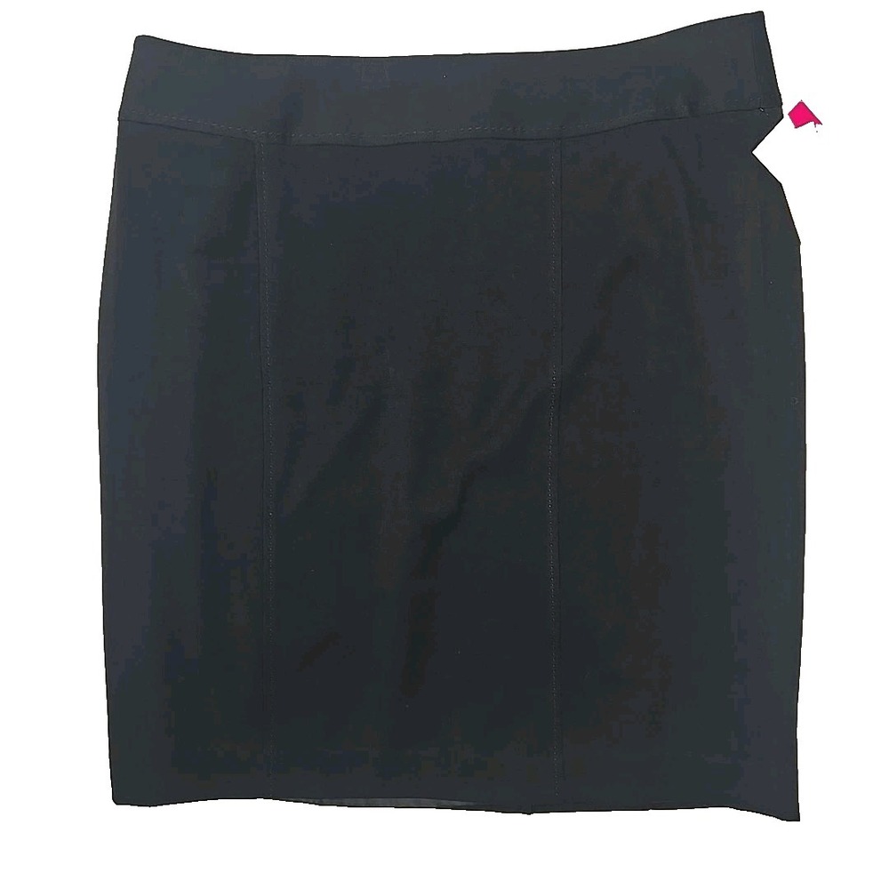 Alfani Woman Curvy Fit Black Lined Straight Pencil‎ Skirt Size 14W  $69